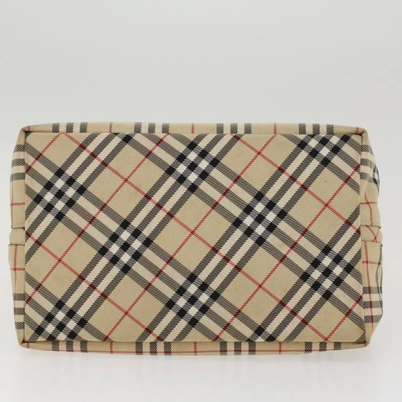 Burberrys Nova Check Blue Label Hand Bag Nylon Beige Auth bs6659 - Picture 5 of 16